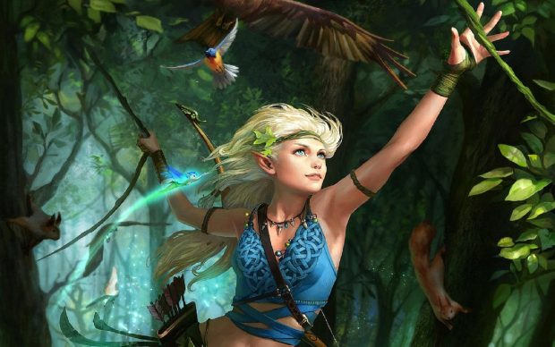 Charming fantasy girl HD wallpaper.