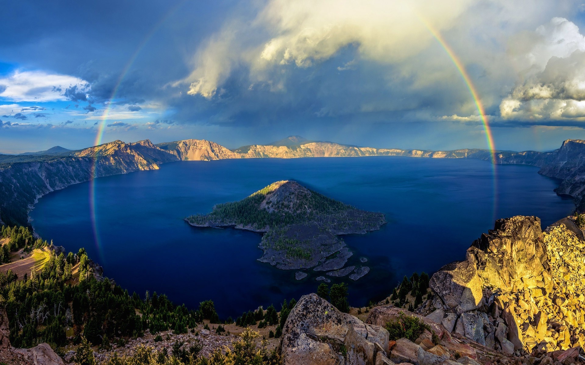 Crater Lake Background HD  PixelsTalk.Net