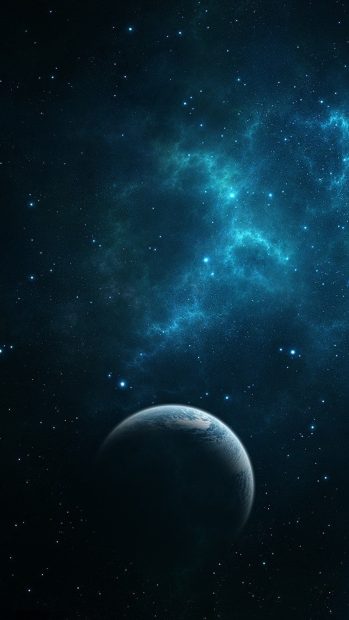 Dark Blue Space Phone Wallpaper.