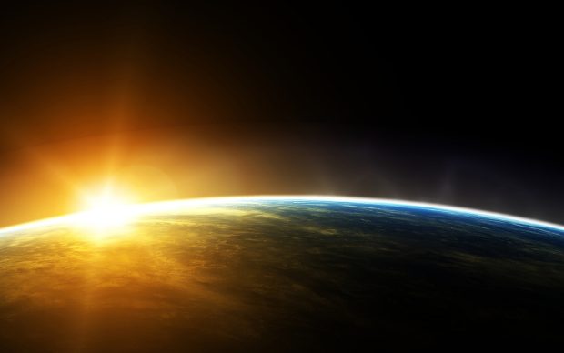 Desktop earth and sun hd wallpaper.