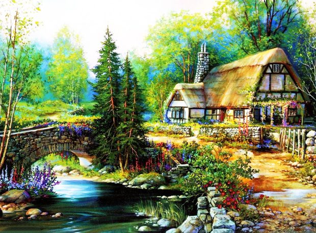 Download Free Cottage Background.