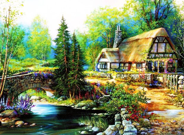 Download Free Cottage Background.