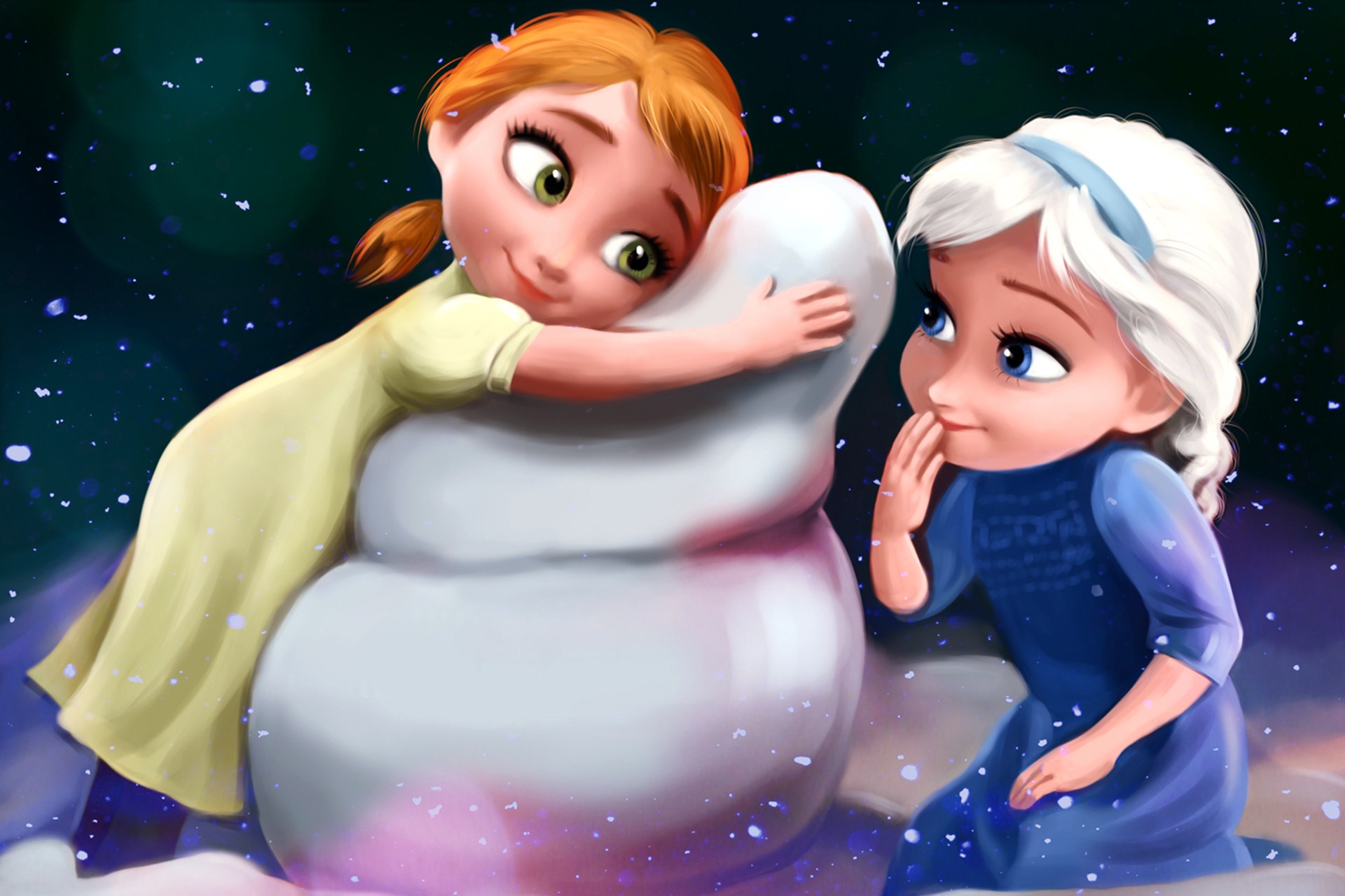 Elsa and Anna Wallpaper  rFrozen