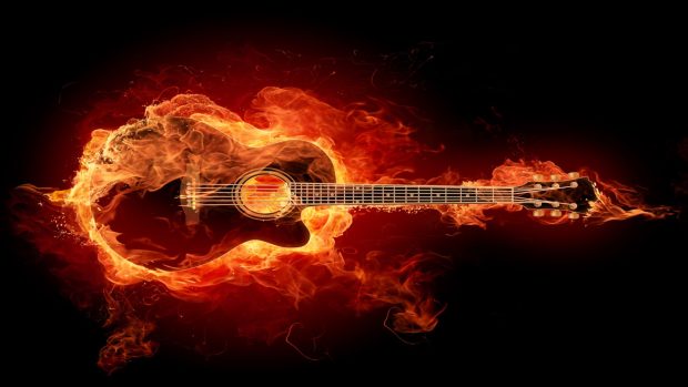 Entertainment actor flames guitar wallpapers.