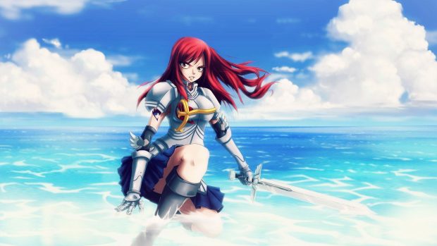Erza scarlet fairy tail anime hd wallpaper.