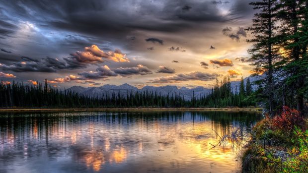 Fabulous Lake Lscape Hdr HD Desktop Background