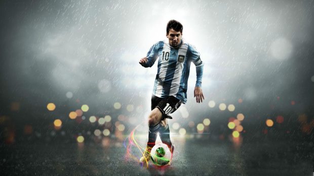 Famous Soccer Messi Football Playing Wallpaper.