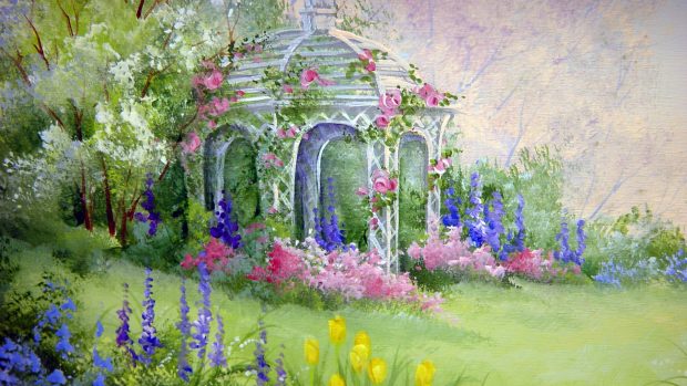 Free flower garden wallpaper.