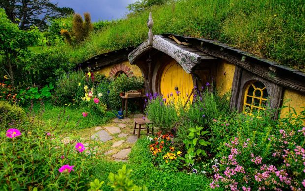 Old beautiful Cottage Background.