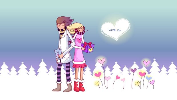 Winter Love Desktop Background.