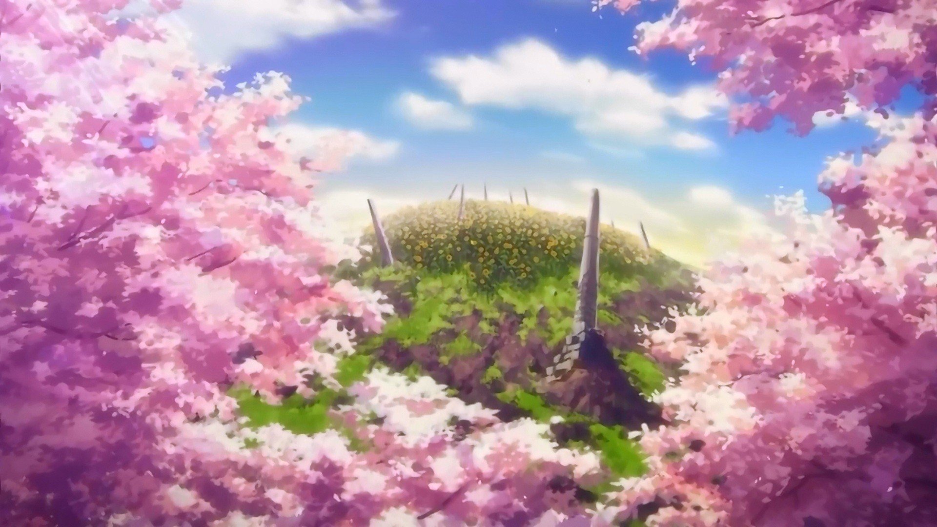 Anime Cherry Blossom Desktop Wallpaper Pixelstalk Net