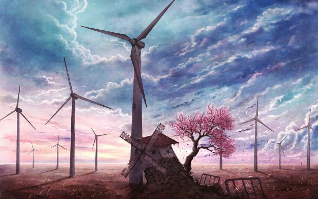 Anime Cherry Blossom Wallpaper for PC.