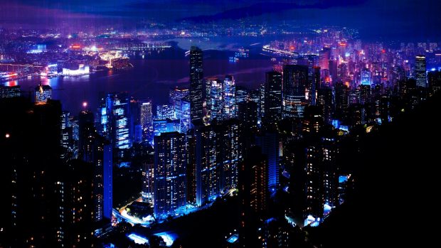 City At Night Background Full HD.