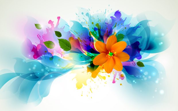 Colorful Flower Widescreen Background.