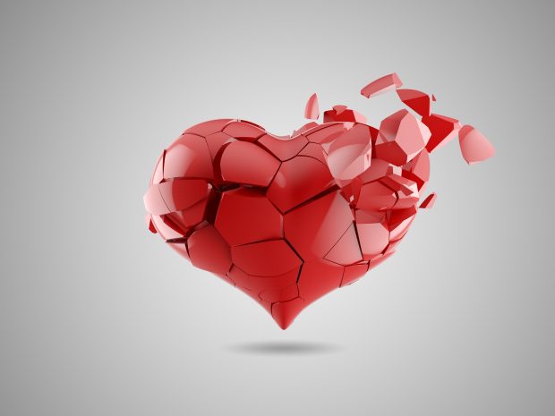 Cool 3D Broken Heart Background.