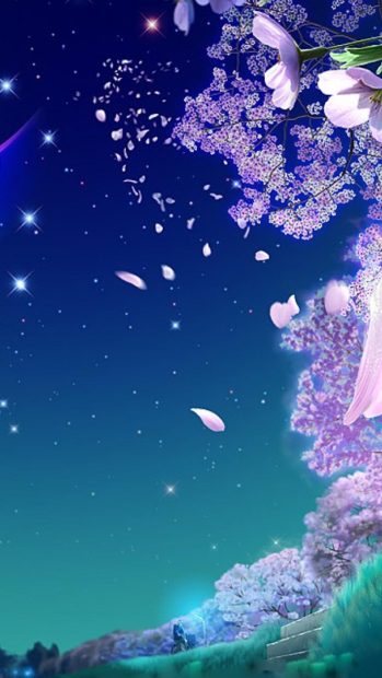 Fantasy Cherry Blossom iPhone Background.