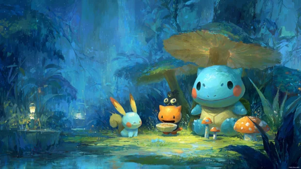 Cute Pokemon wallpapers featuring adorable creatures in whimsical settings, ideal for brightening up your desktop.