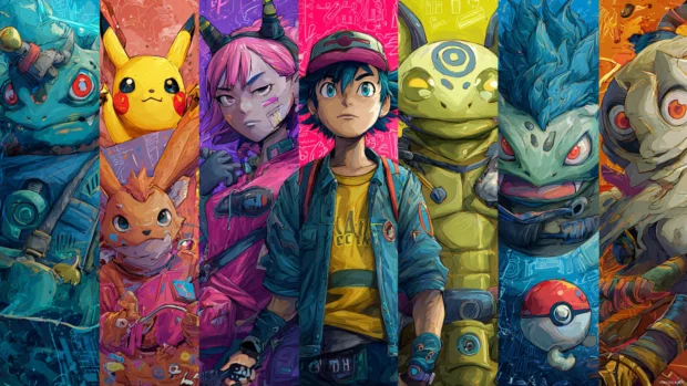Quirky and fun cool Pokemon wallpapers showcasing characters in unexpected scenarios, perfect for adding personality to your desktop.