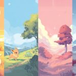 A charming collection of Cute Pokemon HD Wallpaper featuring adorable creatures in captivating landscapes, perfect for any Pokemon lover.
