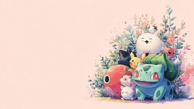 An enchanting selection of High Quality Cute Pokemon Wallpaper that offers a burst of color and cuteness for your desktop.