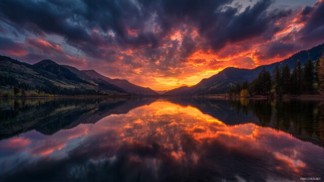 Best High Definition Wallpaper, A Captivating Sunset Over A Serene Lake Illuminated With Reflections, Ideal For PC Wallpapers