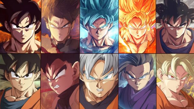 Incredible Goku characters HD desktop wallpapers featuring various forms and battles, ideal for fans   (2).