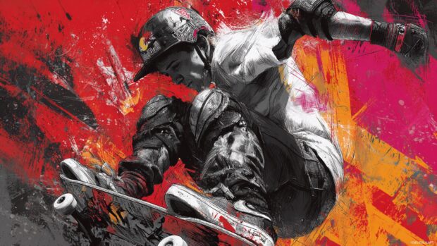 Cool sports wallpapers for boys capturing the excitement of extreme sports and athletic feats, graffiti style.