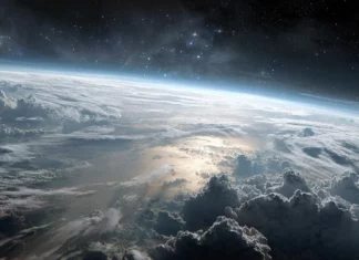 A beautiful Earth from space wallpaper that captures the majesty of our planet, with dramatic cloud formations and distant stars.