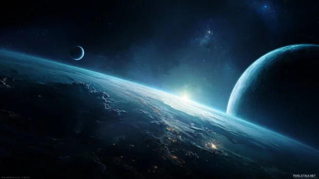 Beautiful space wallpapers depicting serene planets in stunning high definition, ideal for adding a touch of cosmic elegance to any desktop.