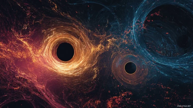 Striking cool space wallpapers with artistic interpretations of black holes and wormholes, perfect for those who love a touch of the unknown on their desktop.