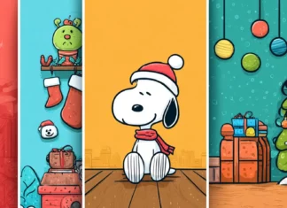 A collection of free Snoopy Christmas wallpapers showcasing colorful holiday decorations and festive cheer.