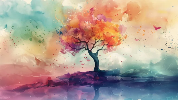 Cool watercolor image for desktop wallpaper.