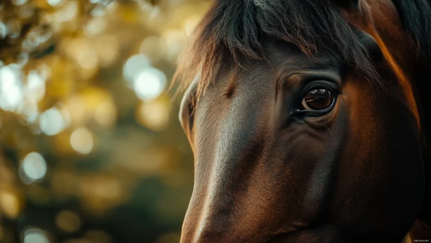 A beautiful brown horse face, highlighting its soulful eyes and smooth coat.