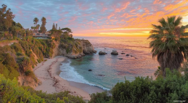 A lively California beach scene.
