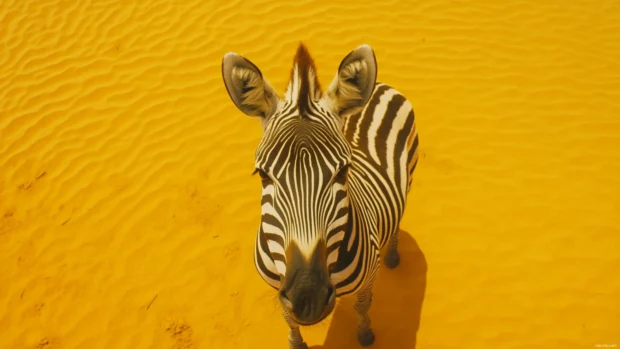 A lone zebra in tall grass, sharp contrast of stripes and landscape.