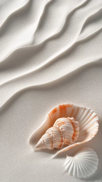 A minimalist beach with smooth sand.