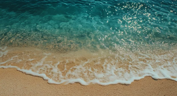A peaceful morning at a Hawaii beach with soft light.