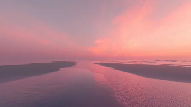 A stunning sunset in the beach for desktop wallpaper.