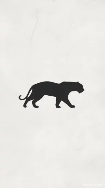 Full body tiger silhouette, sleek black, plain white background, sharp lines.