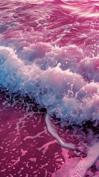Preppy pink beach wallpaper for iPhone.