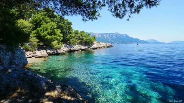 A clear morning reveals the gentle rhythm of the sea.