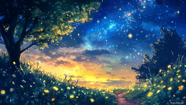 A clear starry night sky filled with countless sparkling stars and the Milky Way in full display.