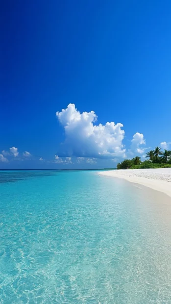A cool beach with crystal clear turquoise waters and white sand (2).