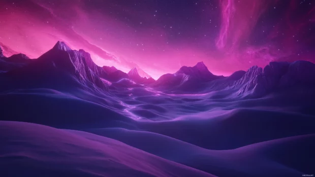 A cosmic sky, far galaxies, vivid pink purple tones, boundless vibe.