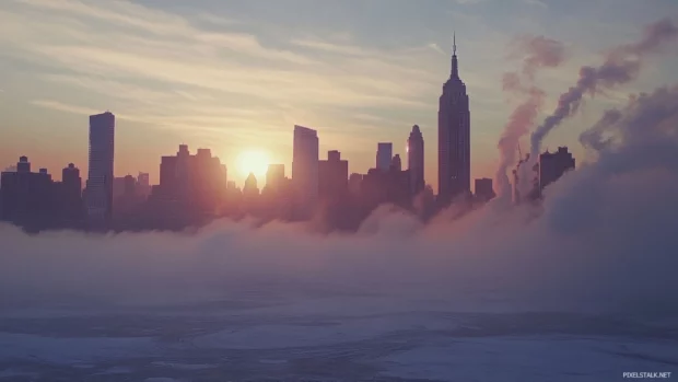 A crisp winter morning dawns over New York City.