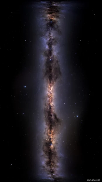 A crystal clear starry night sky with the Milky Way spanning vertically, highlighting its beauty.
