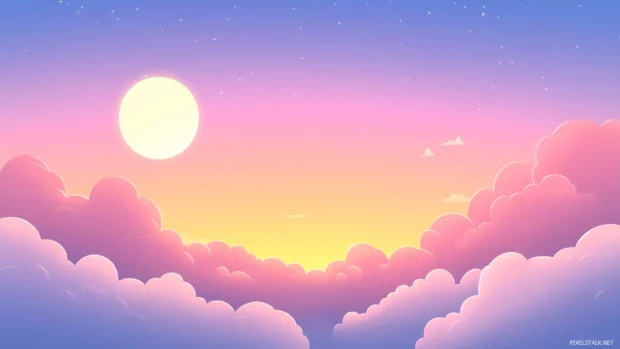 A dreamy twilight sky with soft pink and lavender tones blending seamlessly.