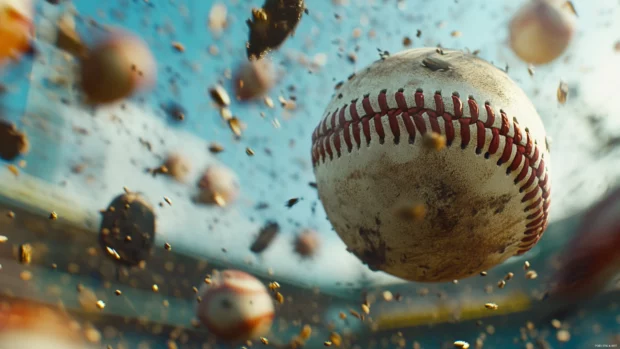A dynamic perspective showcasing 4k baseball field wallpaper in a lively baseball environment.