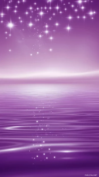 A gentle purple sky, lilac to plum blend, sparse stars shine.
