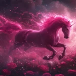 A glowing Pink Unicorn Wallpaper shows the creature galloping through a field of roses under twilight.